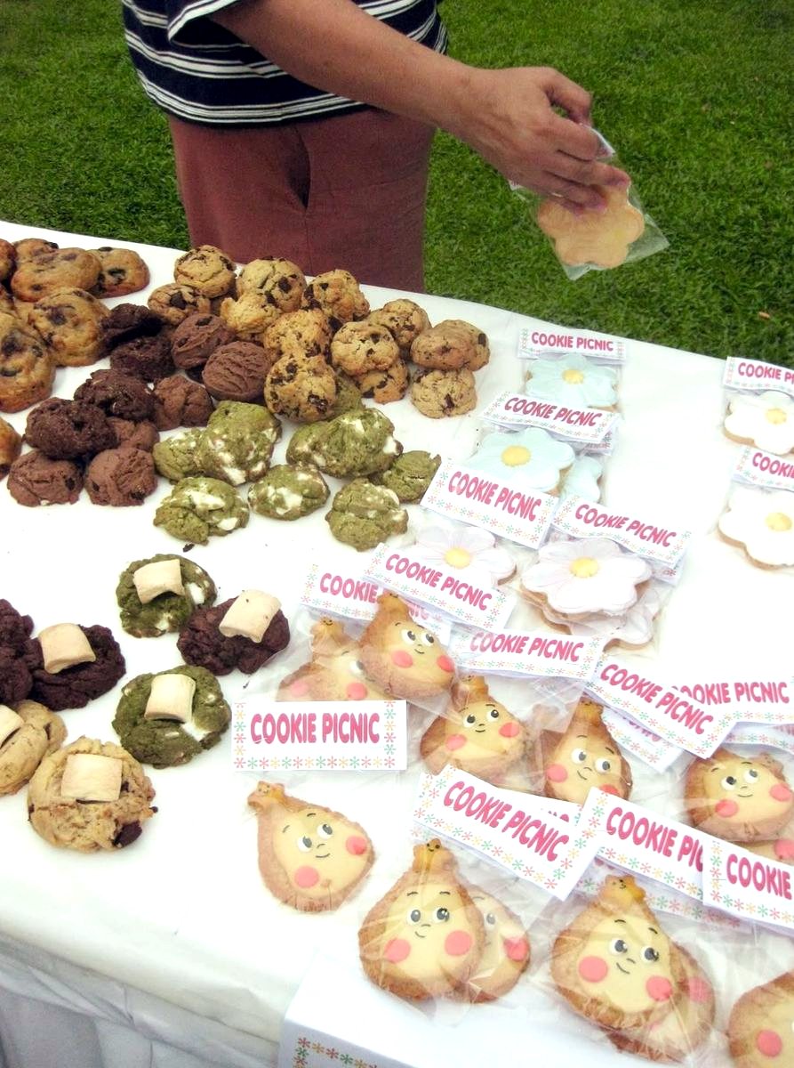 Packaged character cookies with Cookie Picnic labels